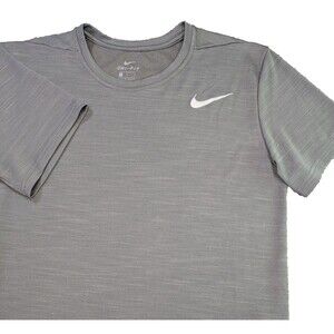 Nike Dri Fit Shirt Black Mens Size Medium Running Logo Stretch